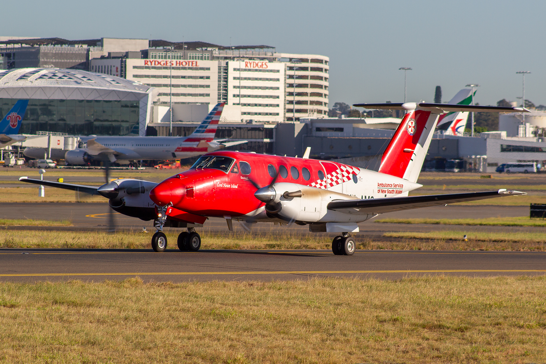 RFDS - Royal Flying Doctor Service (South Eastern Section) Beech King Air 200C VH-AMS at Kingsford Smith