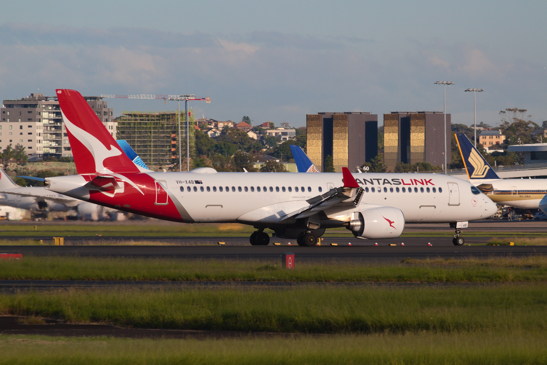 QantasLINK Airbus A220-300 VH-X4B at Kingsford Smith