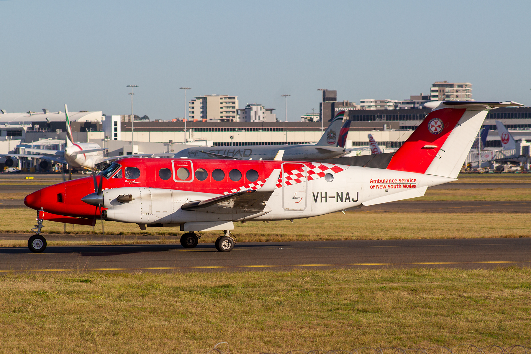 RFDS - Royal Flying Doctor Service (South Eastern Section) Beech King Air 350C VH-NAJ at Kingsford Smith