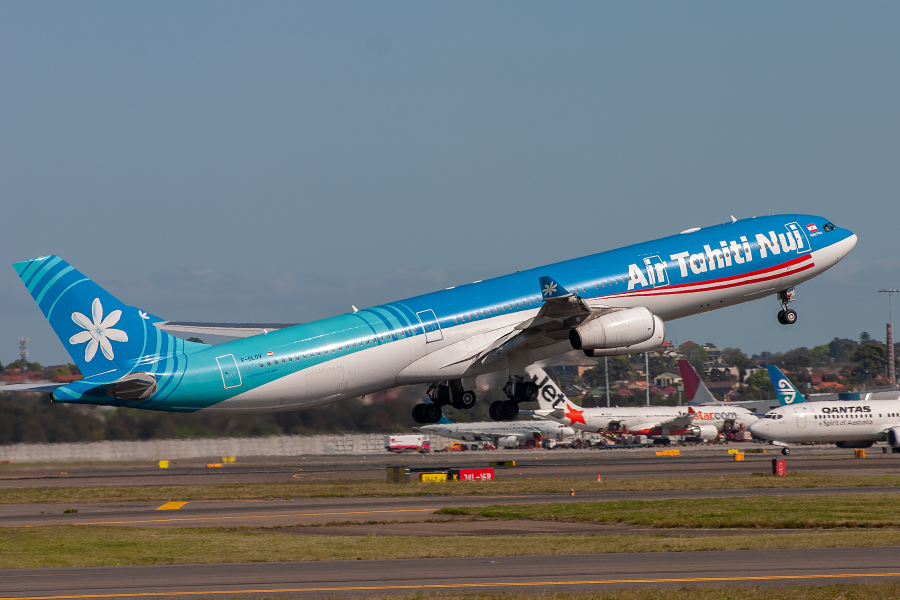 Air Tahiti Nui Airbus A340-300E F-OLOV at Kingsford Smith