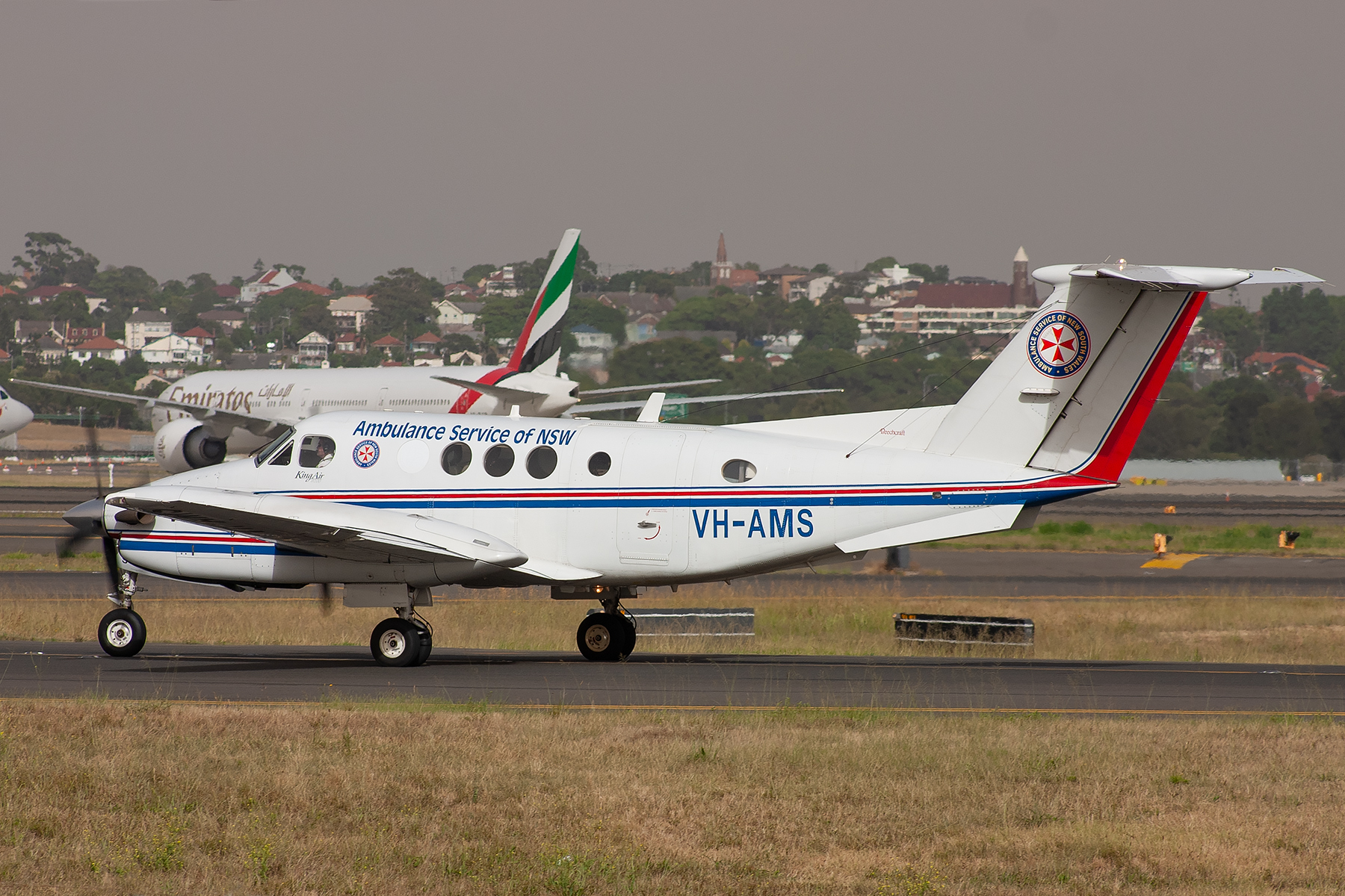 RFDS - Royal Flying Doctor Service (South Eastern Section) Beech King Air B200 VH-AMS at Kingsford Smith