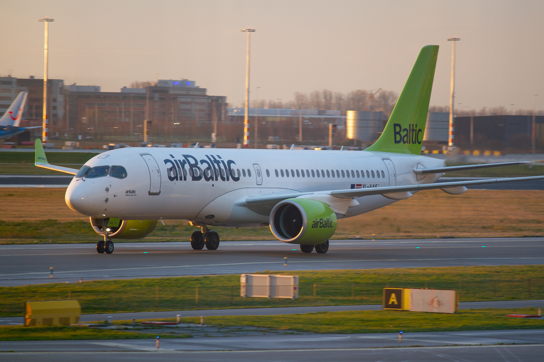 Air Baltic Airbus A220-300 YL-AAS at Schiphol
