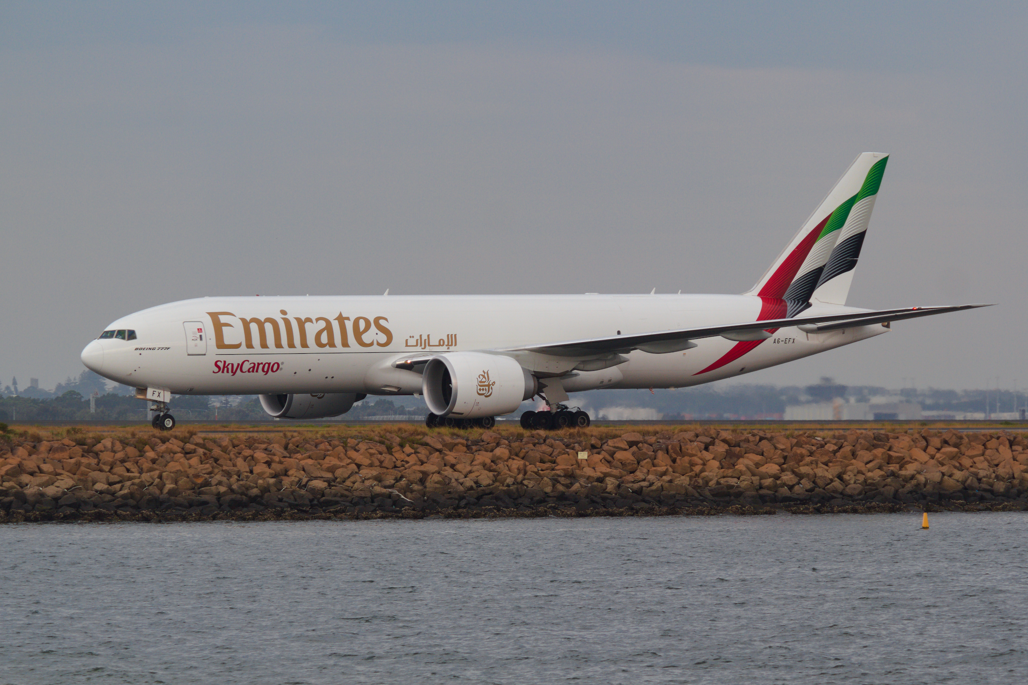 Emirates AL-Sky Cargo Boeing 777-200F A6-EFX at Kingsford Smith