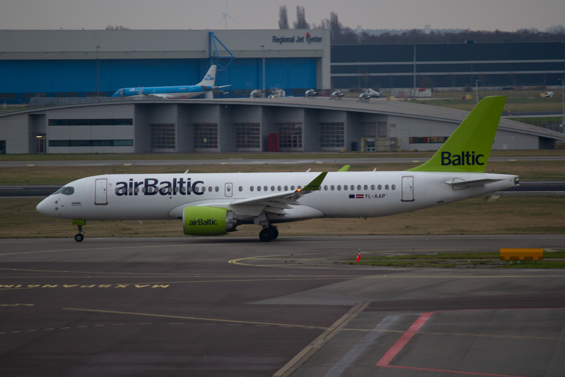 Air Baltic Airbus A220-300 YL-AAP at Schiphol