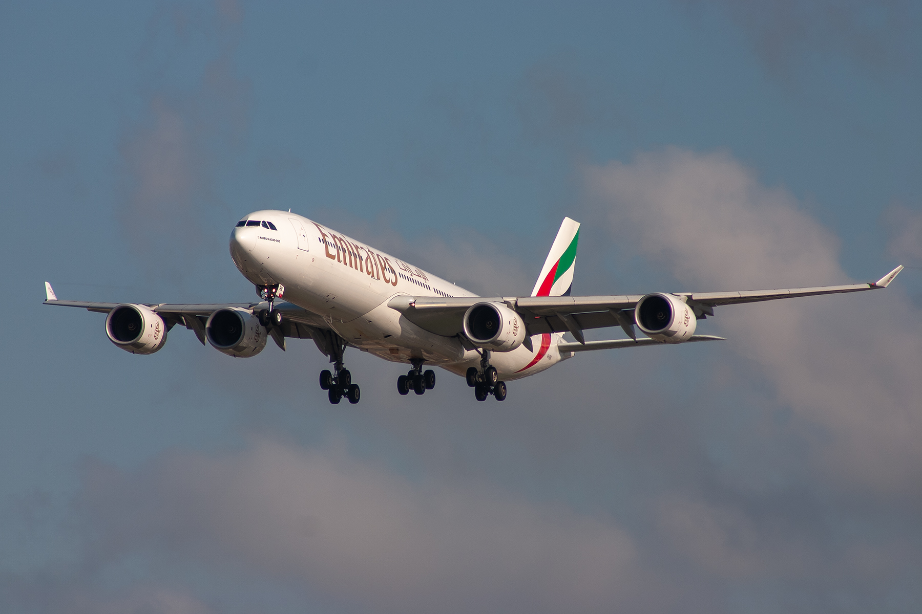 Emirates Airlines Airbus A340-500 A6-ERB at Kingsford Smith