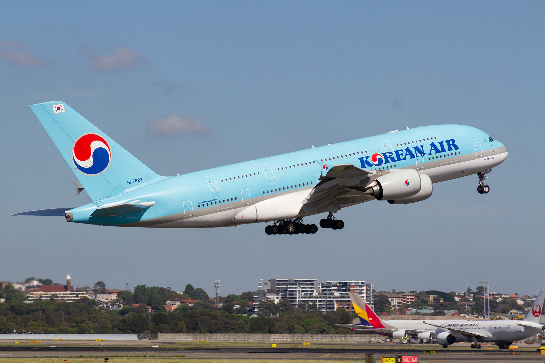 Korean Air Airbus A380-800 HL7627 at Kingsford Smith