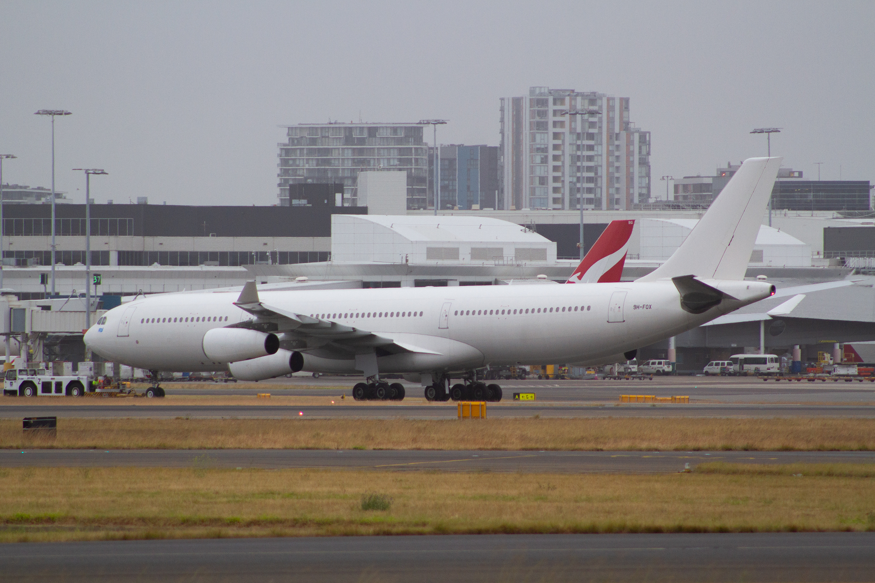 Hi Fly Airbus A340-300 9H-FOX at Kingsford Smith