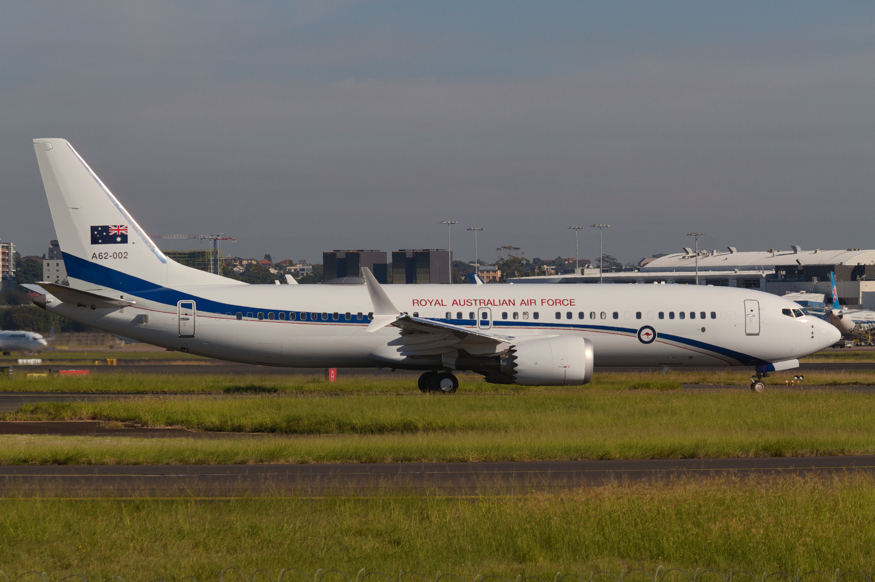 Royal Australian Air Force Boeing 737-MAX8 A62-002 at Kingsford Smith