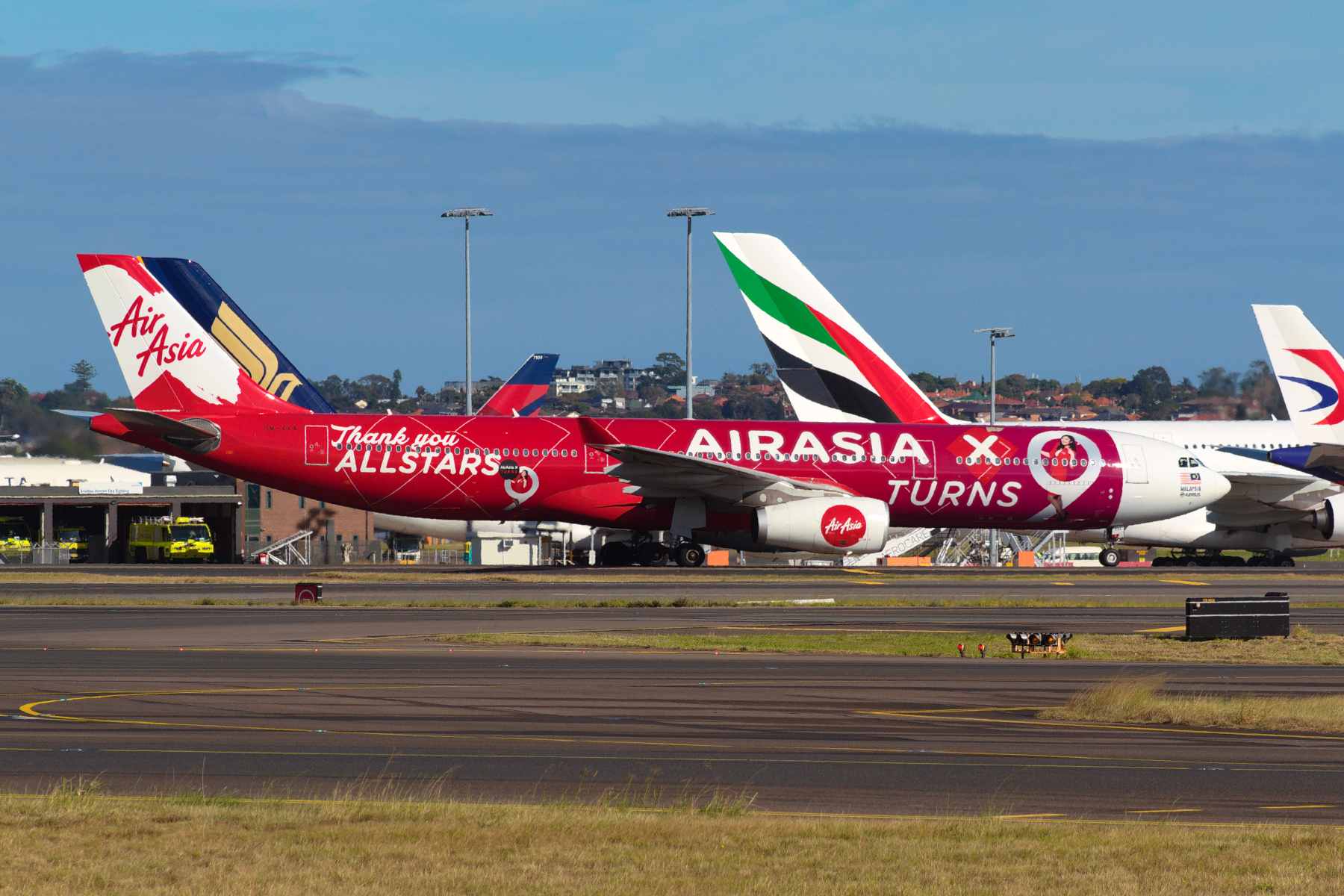 AirAsia X Airbus A330-300 9M-XXA at Kingsford Smith