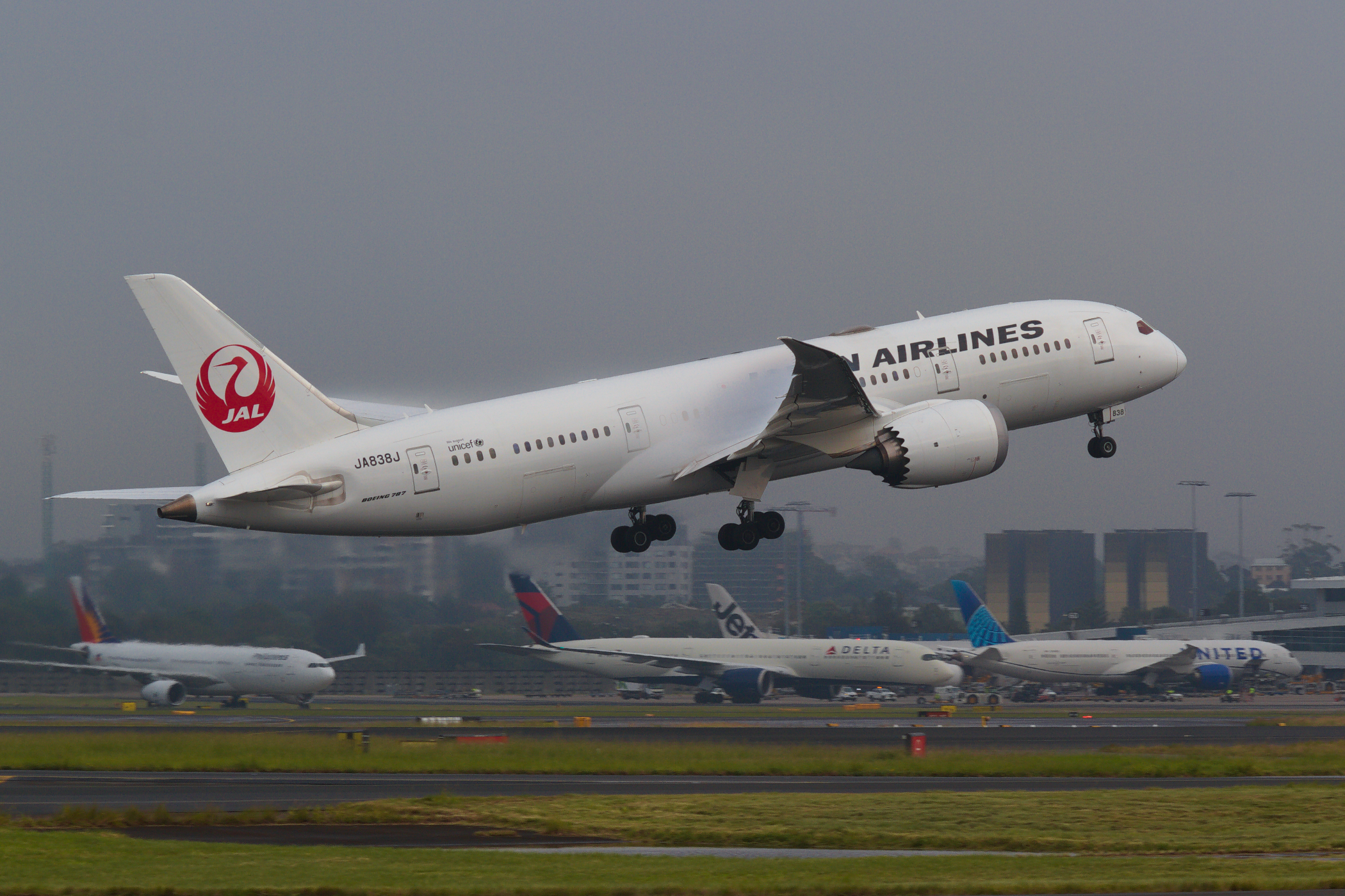 Japan Airlines Boeing 787-800 JA838J at Kingsford Smith
