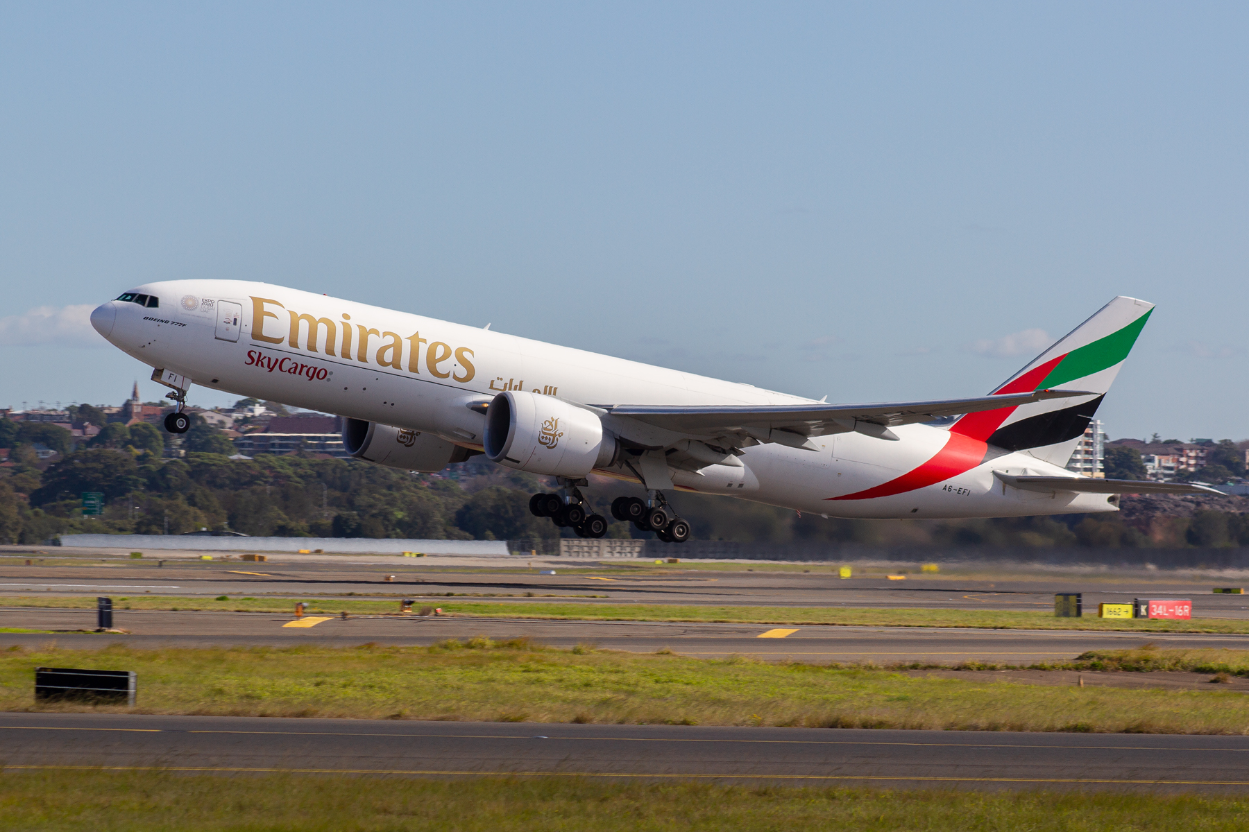 Emirates Airlines Boeing 777-200F A6-EFI at Kingsford Smith