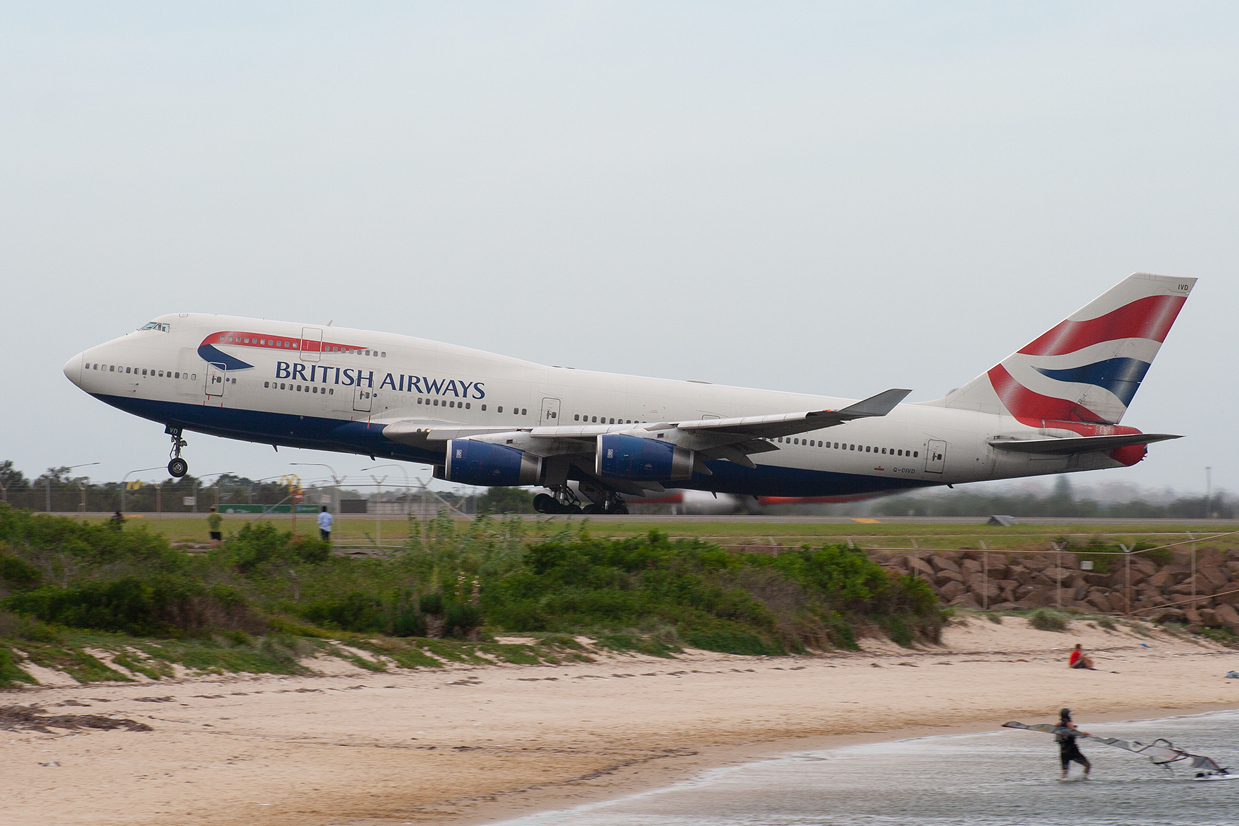 British Airways Boeing 747-400 G-CIVD at Kingsford Smith