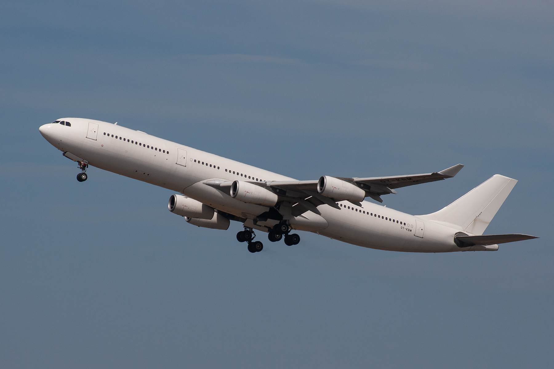 Adagold Aviation Airbus A340-300E OY-KBM at Kingsford Smith