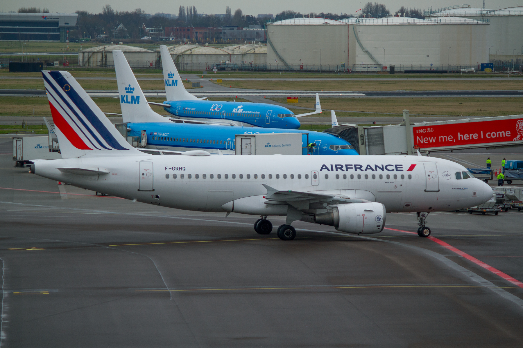 Air France Airbus A319-100 F-GRHQ at Schiphol