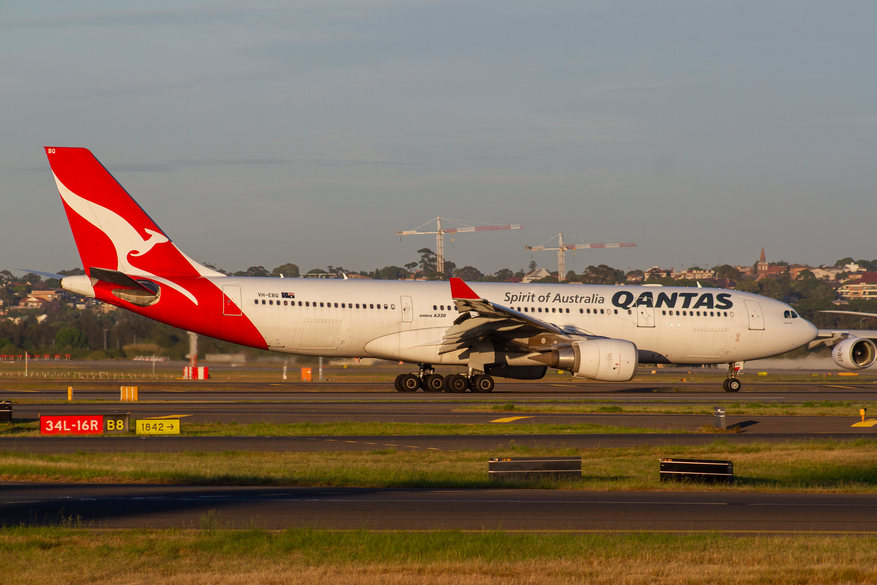 Qantas Airbus A330-200 VH-EBQ at Kingsford Smith