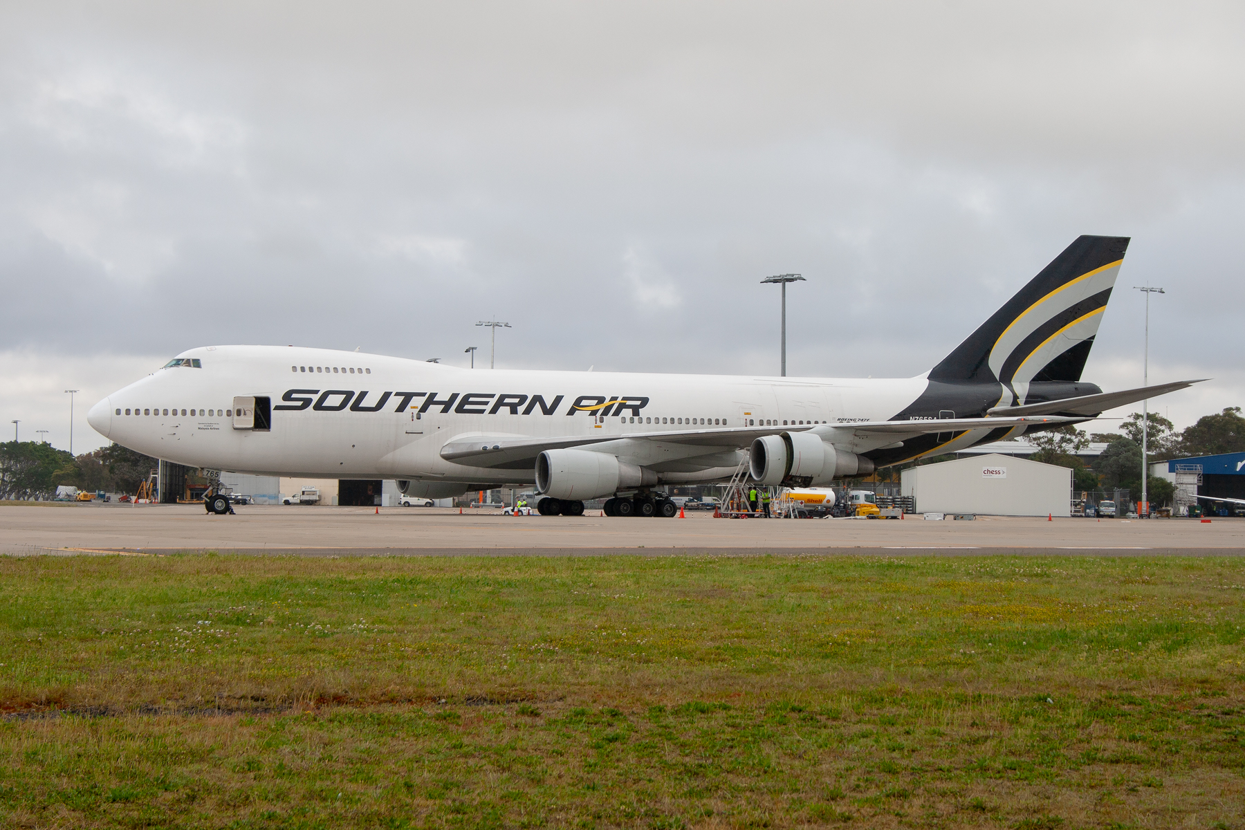 Southern Air rr Boeing 747-200B N765SA at Kingsford Smith