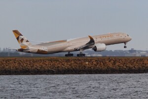Etihad Airways Airbus A350-1000 A6-XWE at Kingsford Smith