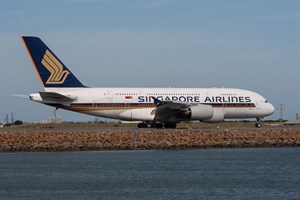 Singapore Airlines Airbus A380-800 9V-SKG at Kingsford Smith