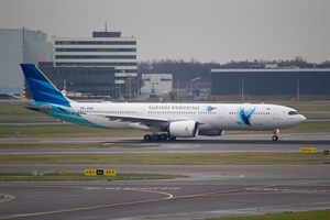 Garuda Indonesia Airbus A330-900 PK-GHE at Schiphol