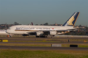 Singapore Airlines Airbus A380-800 9V-SKD at Kingsford Smith