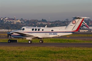RFDS - Royal Flying Doctor Service (South Eastern Section) Beech King Air B200 VH-AMQ at Kingsford Smith