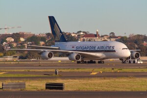 Singapore Airlines Airbus A380-800 9V-SKS at Kingsford Smith