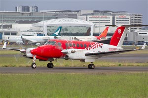 RFDS - Royal Flying Doctor Service (South Eastern Section) Beech King Air 350C VH-NAO at Kingsford Smith