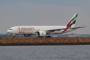 Emirates AL-Sky Cargo Boeing 777-200F A6-EFX at Kingsford Smith