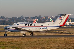 RFDS - Royal Flying Doctor Service (South Eastern Section) Beech King Air B200 VH-MSH at Kingsford Smith