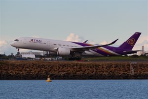 Thai AW International Airbus A350-900 HS-THS at Kingsford Smith