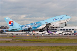 Korean Air Boeing 747-400 HL7491 at Kingsford Smith