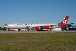 Virgin Atlantic Airways Airbus A340-600 G-VEIL at Kingsford Smith