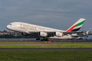 Emirates Airlines Airbus A380-800 A6-EDA at Kingsford Smith