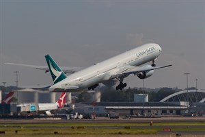 Cathay Pacific Airways Boeing 777-300ER B-KQX at Kingsford Smith