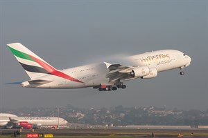 Emirates Airlines Airbus A380-800 A6-EDB at Kingsford Smith