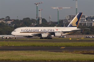 Singapore Airlines Airbus A380-800 9V-SKY at Kingsford Smith