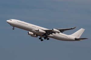 Adagold Aviation Airbus A340-300E OY-KBM at Kingsford Smith