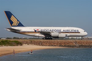 Singapore Airlines Airbus A380-800 9V-SKC at Kingsford Smith