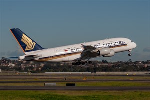 Singapore Airlines Airbus A380-800 9V-SKH at Kingsford Smith