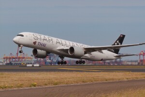 Thai AW International Airbus A350-900 HS-THU at Kingsford Smith