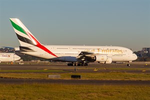 Emirates Airlines Airbus A380-800 A6-EEP at Kingsford Smith