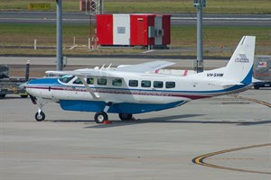 Dick Smith Adventure Cessna 208B VH-SHW at Kingsford Smith